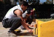 DIF San Pedro Cholula encabeza faena comunitaria en parque de Santiago Mixquitla