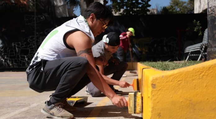 DIF San Pedro Cholula encabeza faena comunitaria en parque de Santiago Mixquitla