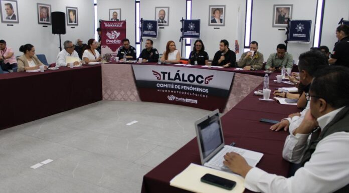 Comité Tláloc sesiona para coordinar atención ante lluvias en Puebla