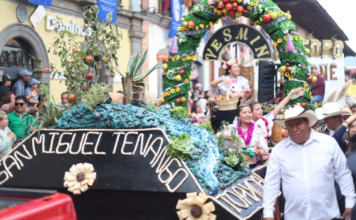 Más de 40 carros alegóricos llenan de color las calles de Zacatlán
