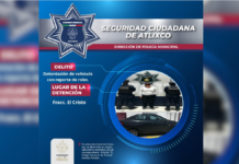 SSC Atlixco detiene a mujer que conducía auto robado