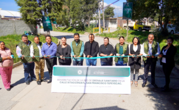 Texmelucan inaugura red de drenaje en la calle Ixtaccíhuatl