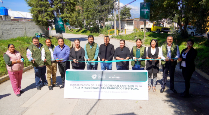 Texmelucan inaugura red de drenaje en la calle Ixtaccíhuatl