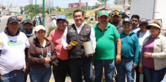 Pável Gaspar encabeza faena comunitaria en Izúcar de Matamoros