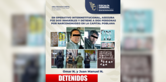 FGE Puebla catea inmuebles y detiene a dos personas por narcomenudeo