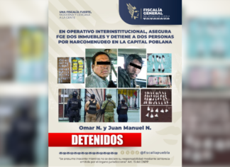 FGE Puebla catea inmuebles y detiene a dos personas por narcomenudeo