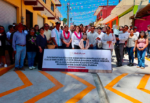 Bety Sánchez entrega pavimentación de calle Emiliano Zapata