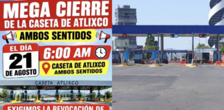 Habitantes de Acatlán anuncian protesta en caseta de Atlixco