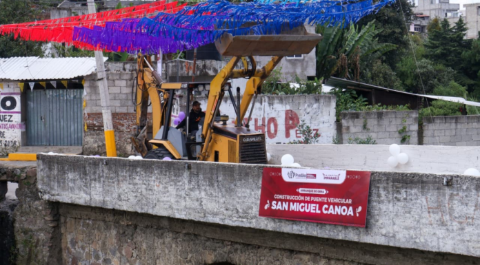 Inicia construcción de puente vehicular en San Miguel Canoa