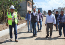Supervisan rehabilitación vial en calle Francisco I. Madero