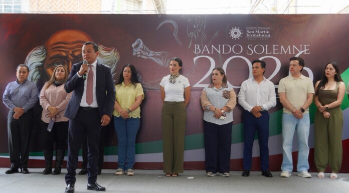Texmelucan coloca Bando Solemne para dar inicio a Fiestas Patrias