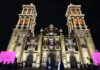Inauguran nueva iluminación de la Catedral de Puebla