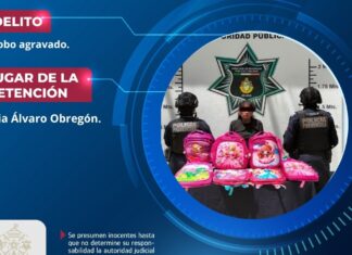Mujer es detenida en Atlixco por presunto robo de mochilas