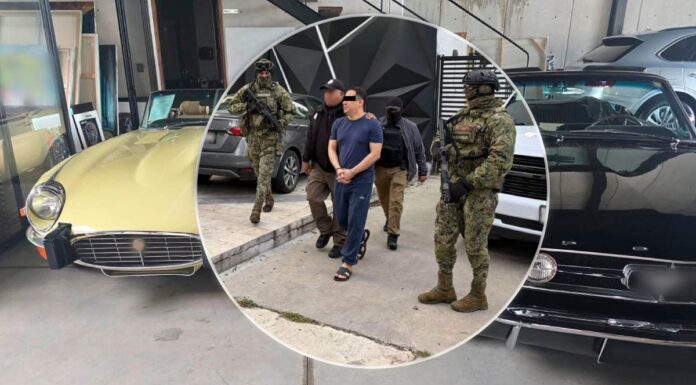 Aseguran a presunto líder criminal, escoltas y 39 vehículos de lujo tras cateos en Puebla