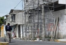 Trabajador cae del tercer piso de una construcción en Nopalucan