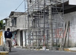 Trabajador cae del tercer piso de una construcción en Nopalucan