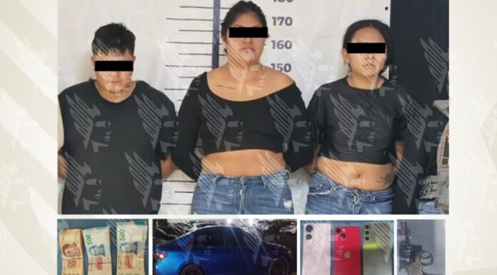 FGE detiene a tres personas por extorsión en San Pedro Cholula