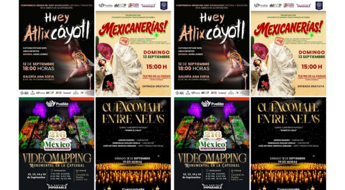 Lista la cartelera cultural para fin de semana de fiestas patrias en Puerbla