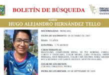 FGE mantiene búsqueda intensiva de Hugo Alejandro Hernández
