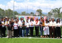 Ariadna Ayala entrega multideportivo en San Jerónimo Coyula