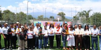 Ariadna Ayala entrega multideportivo en San Jerónimo Coyula