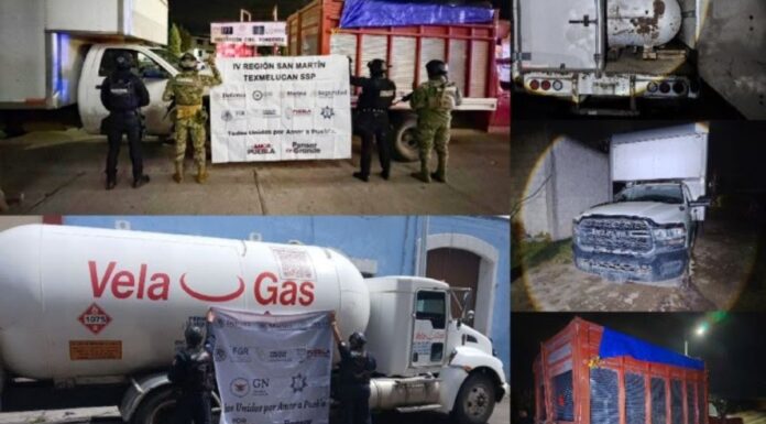 Golpe al huachigas en Puebla: aseguran cinco vehículos y 58 mil litros de combustible