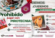 Ayuntamiento de Puebla exhorta a evitar pirotecnia en Fiestas Patrias