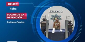 Policías de Atlixco detienen a hombre por robo de luminarias