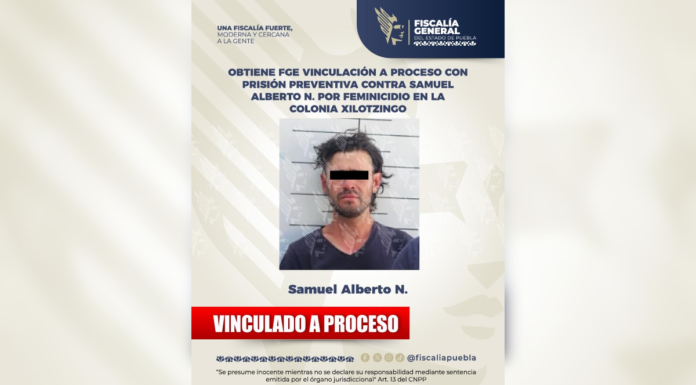 Dictan prisión preventiva a hombre acusado de feminicidio en Puebla