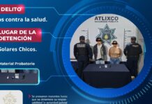 Detienen a pareja en Atlixco con presunta metanfetamina