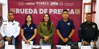 Tonantzin Fernández presenta avances de seguridad en San Pedro Cholula