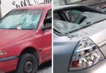 Vandalizan vehículos durante riña en el Centro Histórico de Puebla