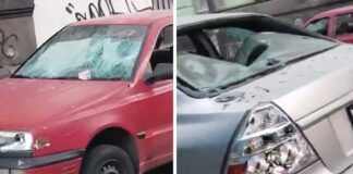 Vandalizan vehículos durante riña en el Centro Histórico de Puebla