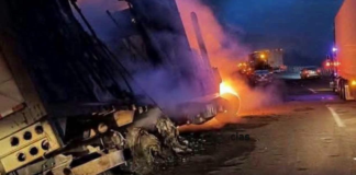 Tractocamión se incendia tras accidente en la autopista Puebla-Orizaba