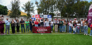 Rehabilitan cancha de futbol 7 del Deportivo Xonaca II