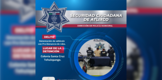 Detienen a dos hombres con presunta droga y arma en Atlixco