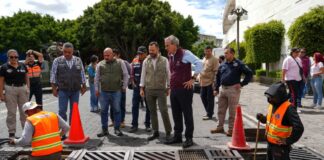 Progresa modernización del Sistema de Captación Pluvial en bulevar 5 de Mayo