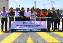 Texmelucan pavimenta calle Tlaxco con inversión de 2.6 mdp