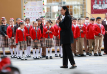 Rehabilitan plaza cívica de primaria Antonio Garfias en Atlixco