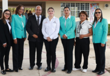 Bety Sánchez inaugura techado en telesecundaria de Tlatempa