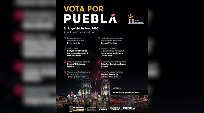 Puebla invita a votar por sus representantes en el Ángel del Turismo 2026