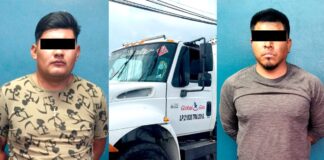 Detienen a dos hombres por traslado irregular de gas LP en Huejotzingo