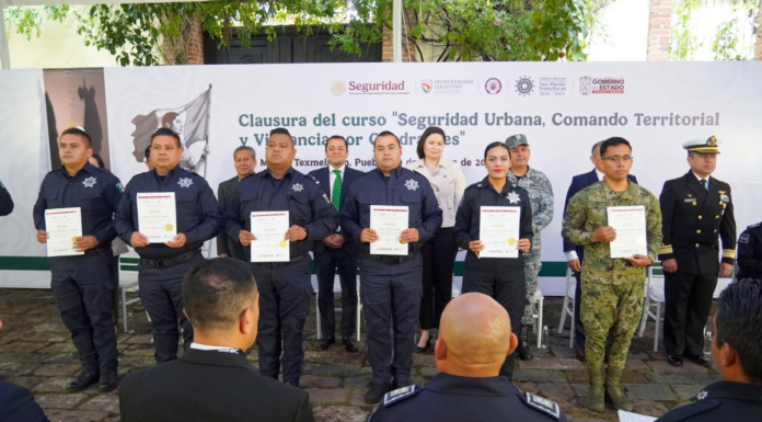 SSPC Texmelucan concluye curso de “Seguridad Urbana”