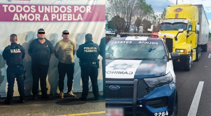 Recuperan tractocamión robado tras persecución en Coronango
