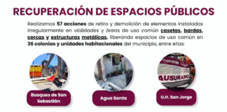 Liberan 57 espacios públicos obstruidos en 36 colonias de Puebla