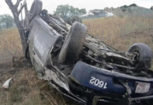 Patrulla de la Policía Estatal se accidenta en la Acatzingo-Quecholac