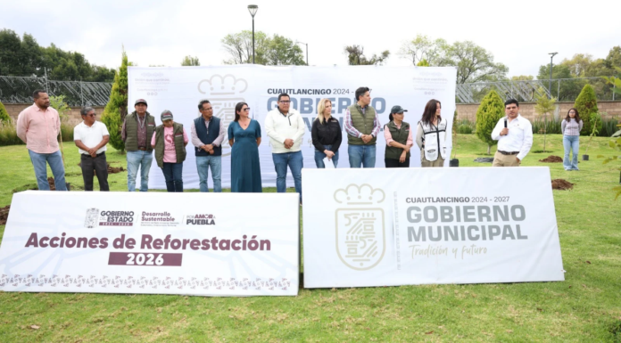 Cuautlancingo impulsa reforestación en Residencial Los Trojes II
