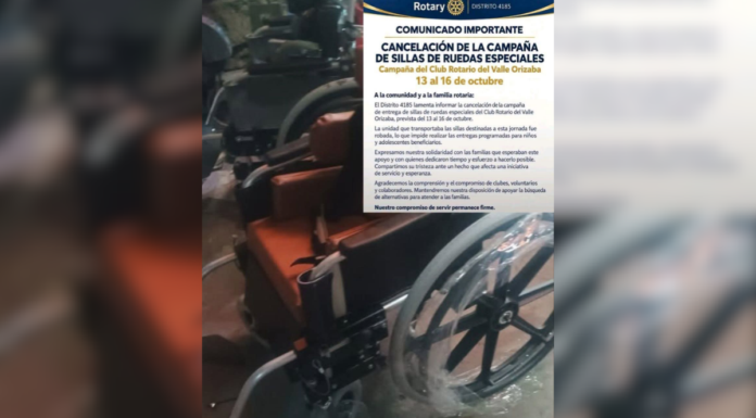 Roban camión con 250 sillas de ruedas en la Puebla-Orizaba