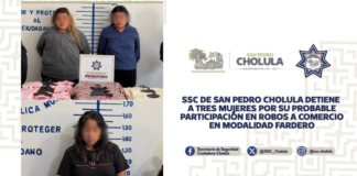 SSC Cholula detiene a tres mujeres por robos a comercio